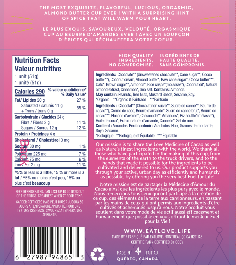 CUP AU BEURRE D'AMANDE - ALMOND BUTTER CUP