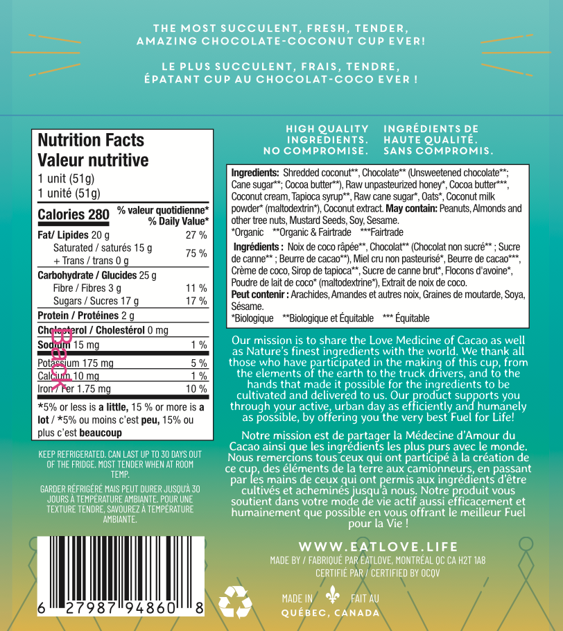 CUP À LA NOIX DE COCO - COCONUT CHOCOLATE CUP